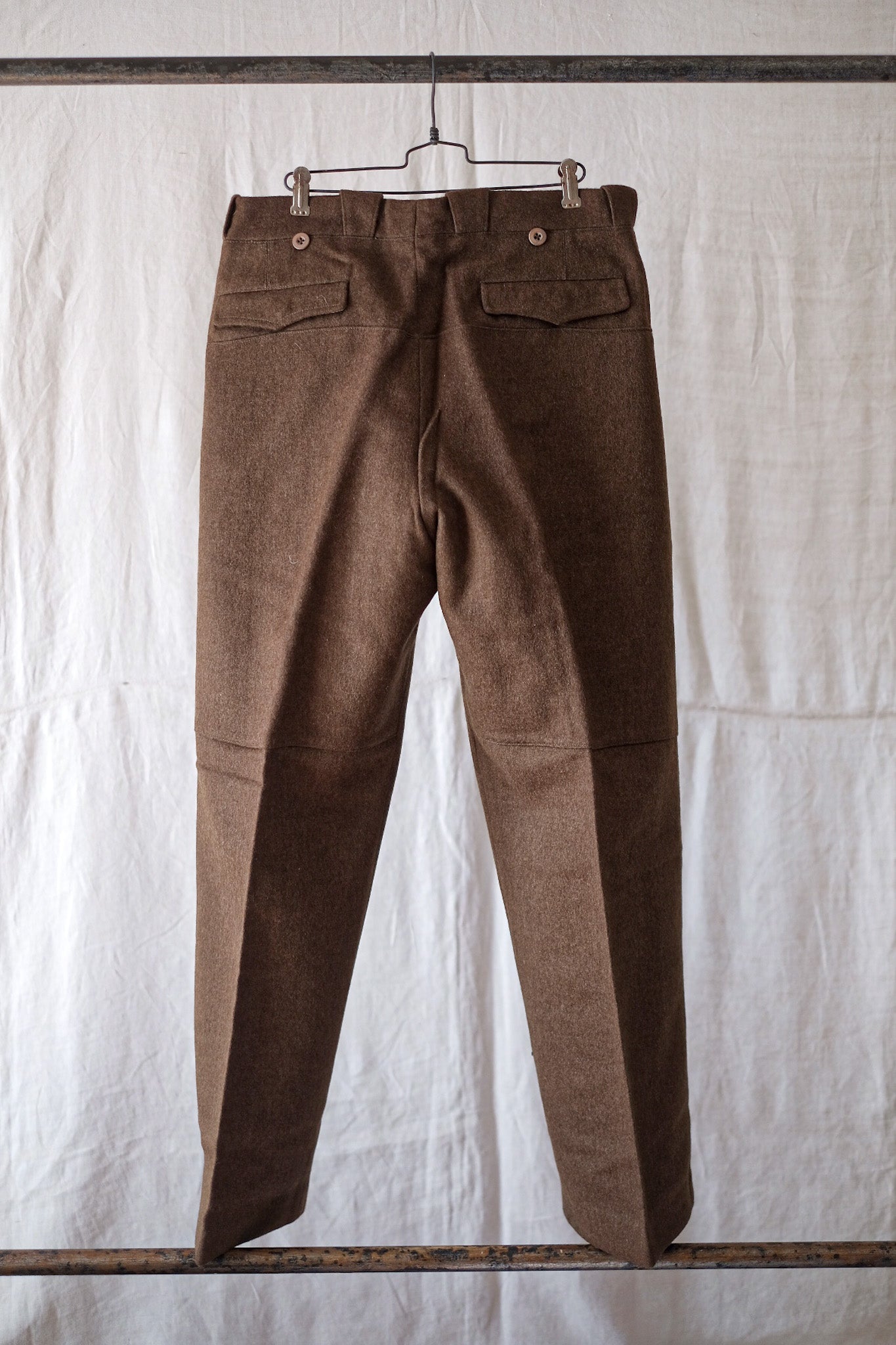 【~50's】French Army Brown Wool Pants