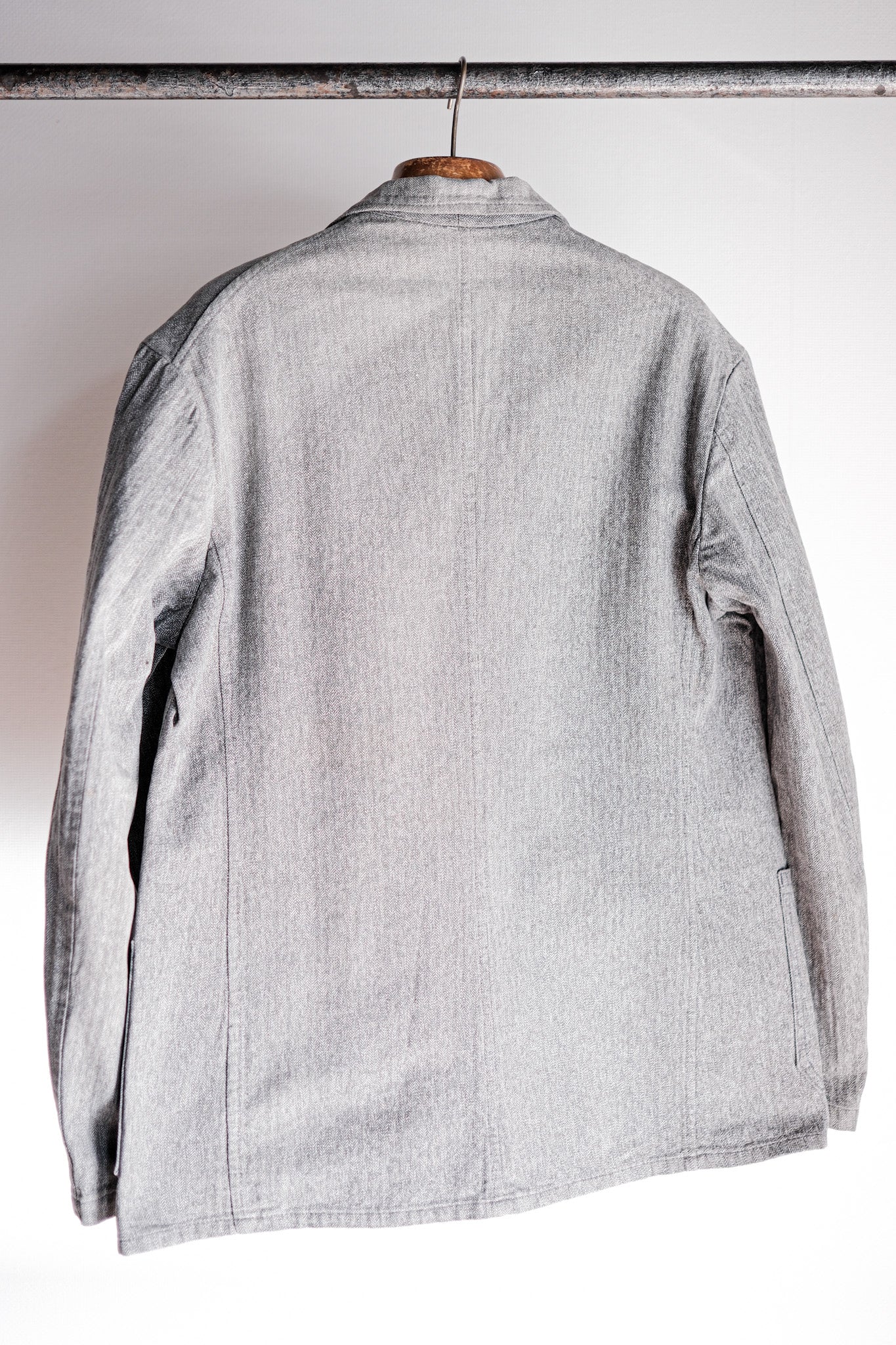 [~ 50 년대] 프랑스 빈티지 소금 및 후추면 HBT 옷깃 재킷