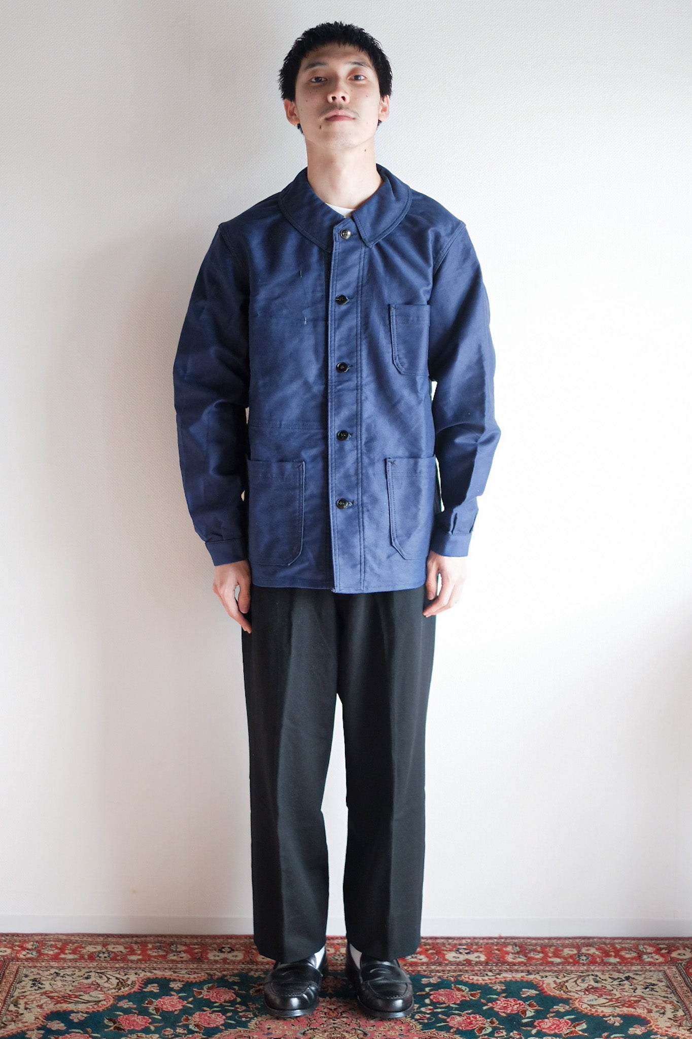 ［~50's］French Vintage Blue Moleskin Work Jacket "Dead Stock"