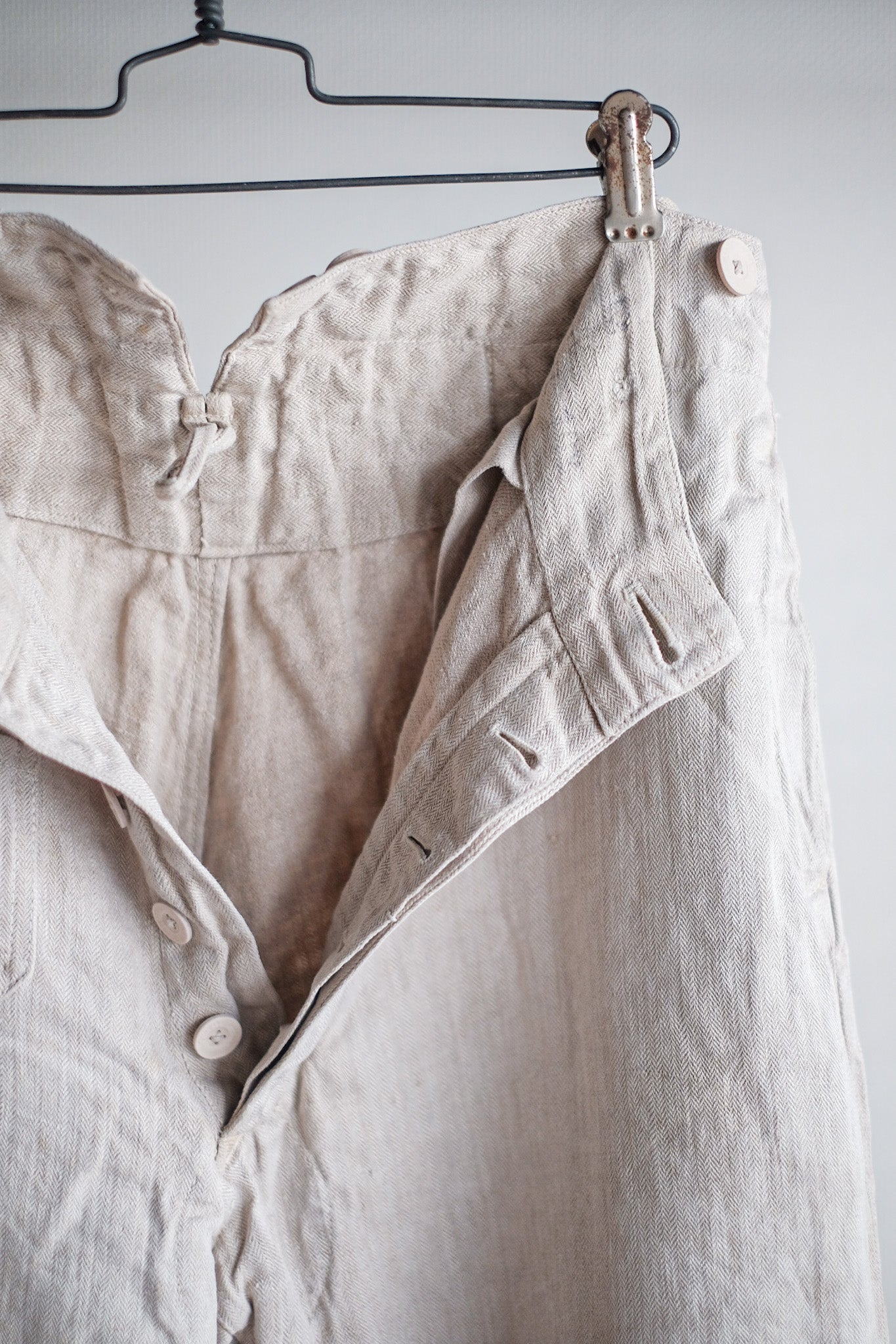 ［~40's］WW2 German Army Drillich HBT Linen Trousers