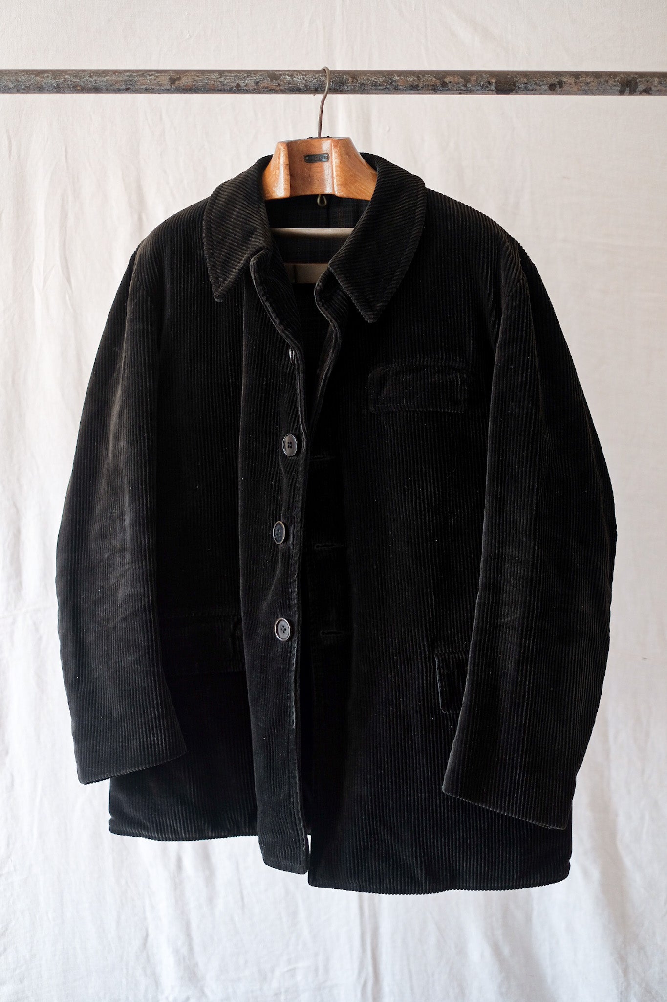 【~50's】French Vintage Black Corduroy Work Jacket