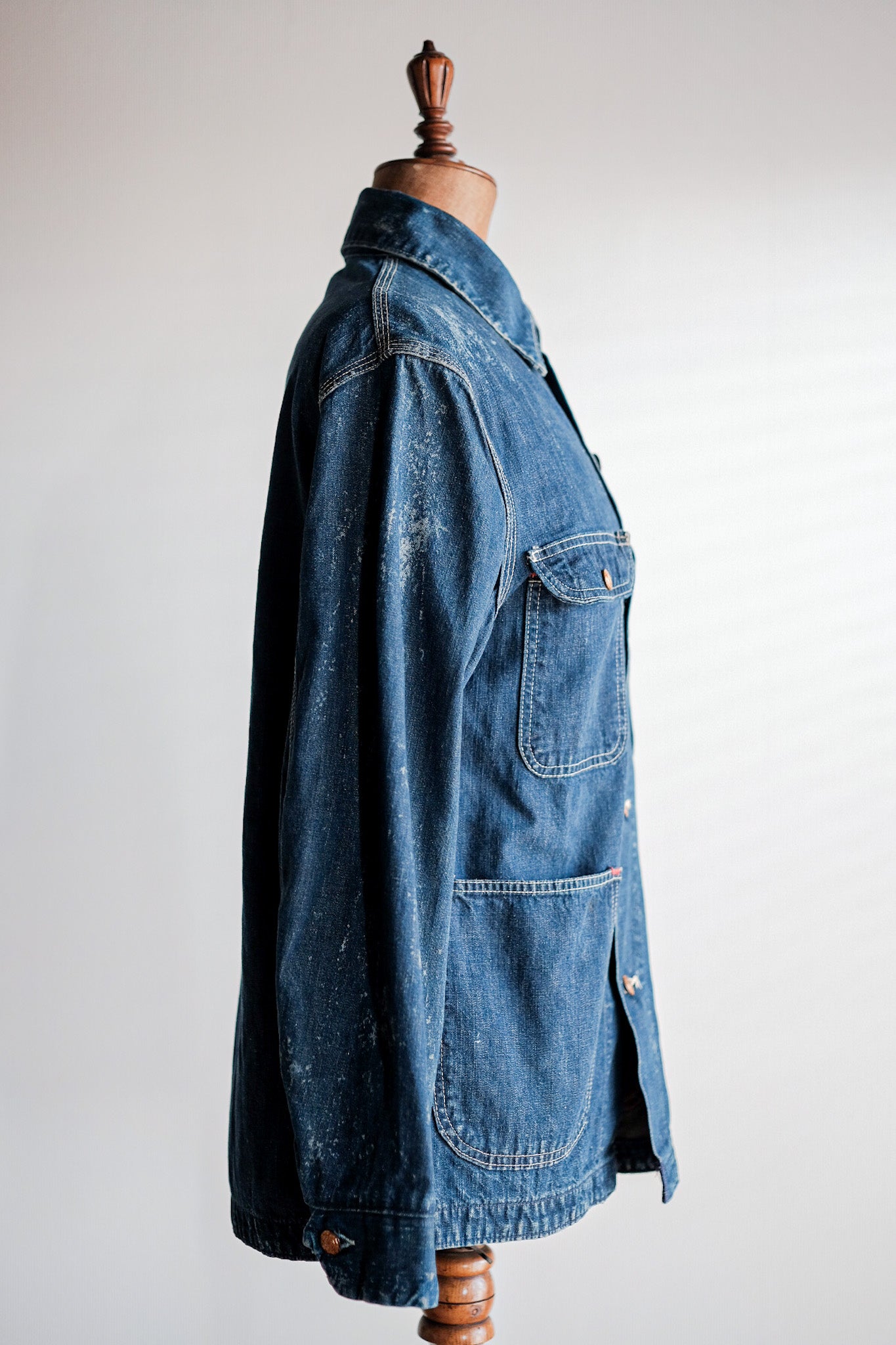 [~ 40 대] 미국 빈티지 죄수 데님 작업 재킷 크기 .36