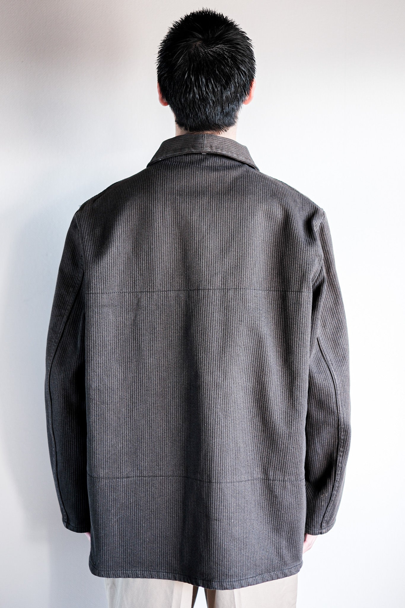 【~50's】French Vintage Brown Cotton Pique Hunting Jacket