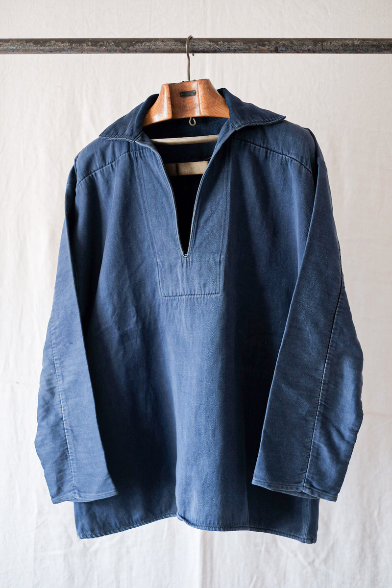 50's] French Vintage Blue Moleskin Fisherman Smock – VIEUX ET NOUVEAU