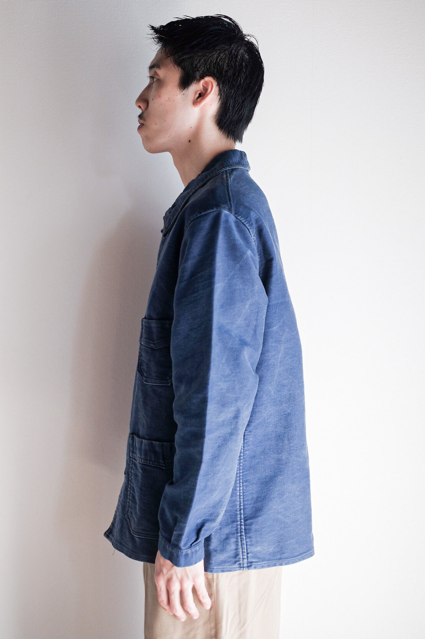 ［~40's］French Vintage Blue Moleskin Work Jacket