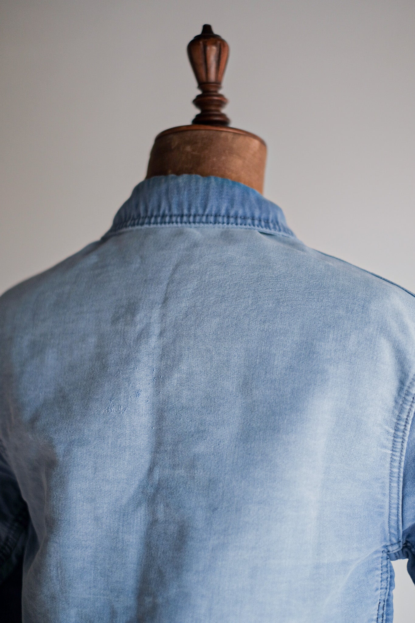 [~ 50's] French Vintage Blue Moleskin Work Jacket "Le Mont St. Michel"