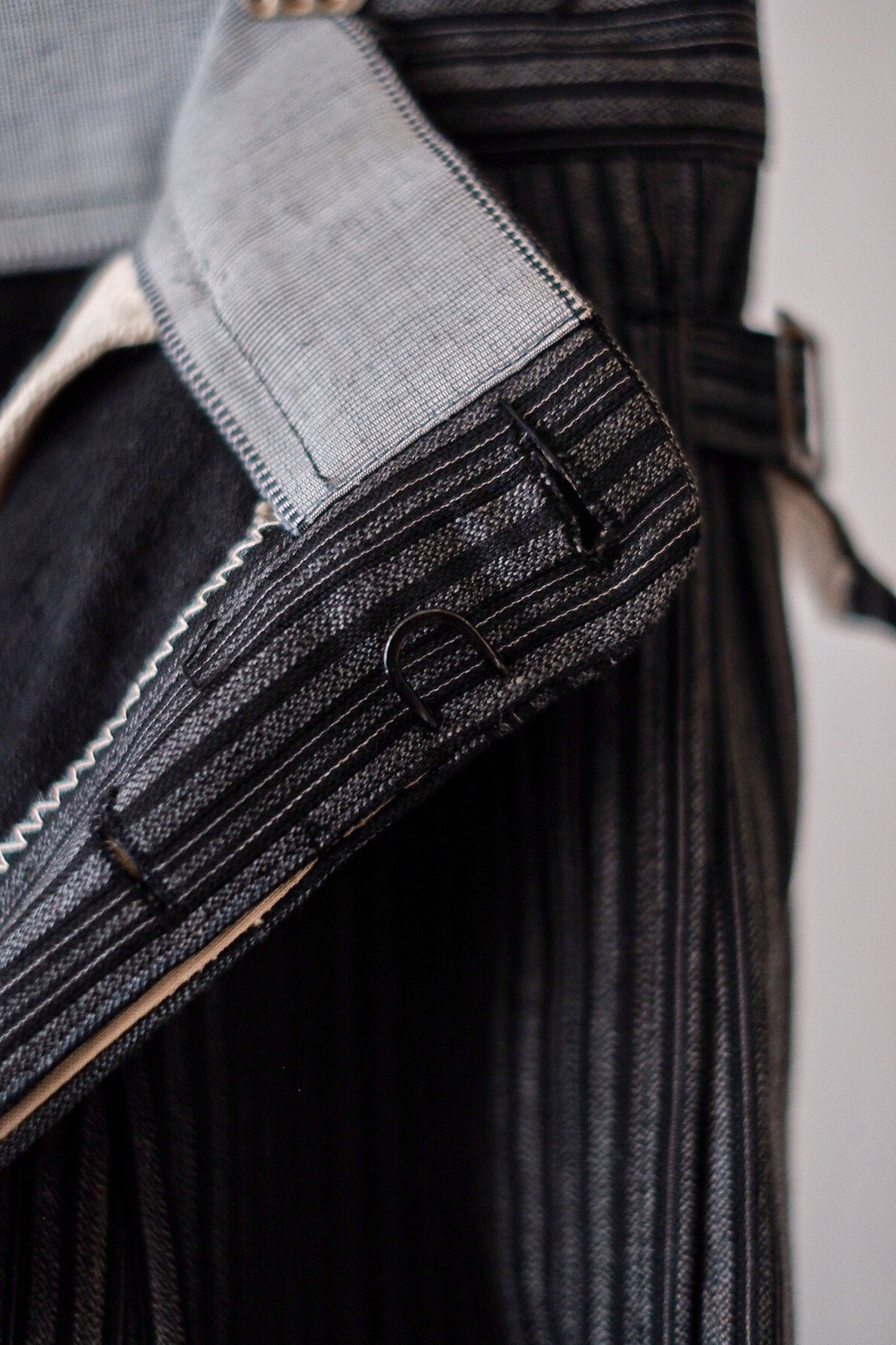 [〜50年代]法國復古棉質羊毛條紋工作褲