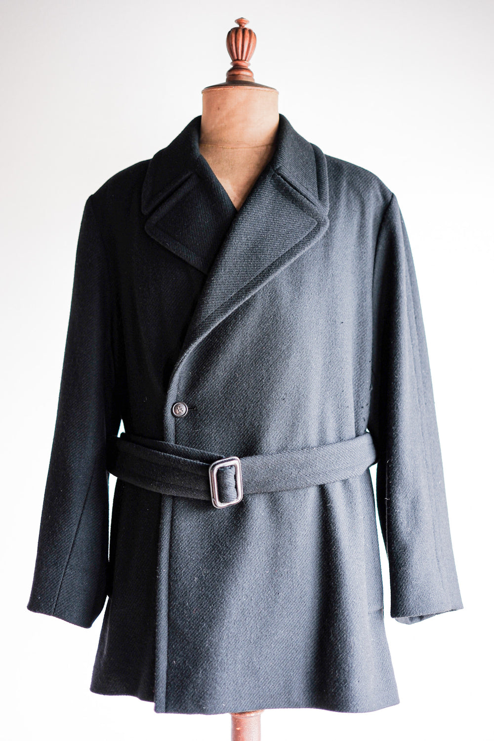 ［~00's］Old Hermès Paris Cashmere Mix Wool Belted Coat by Martin Margiela