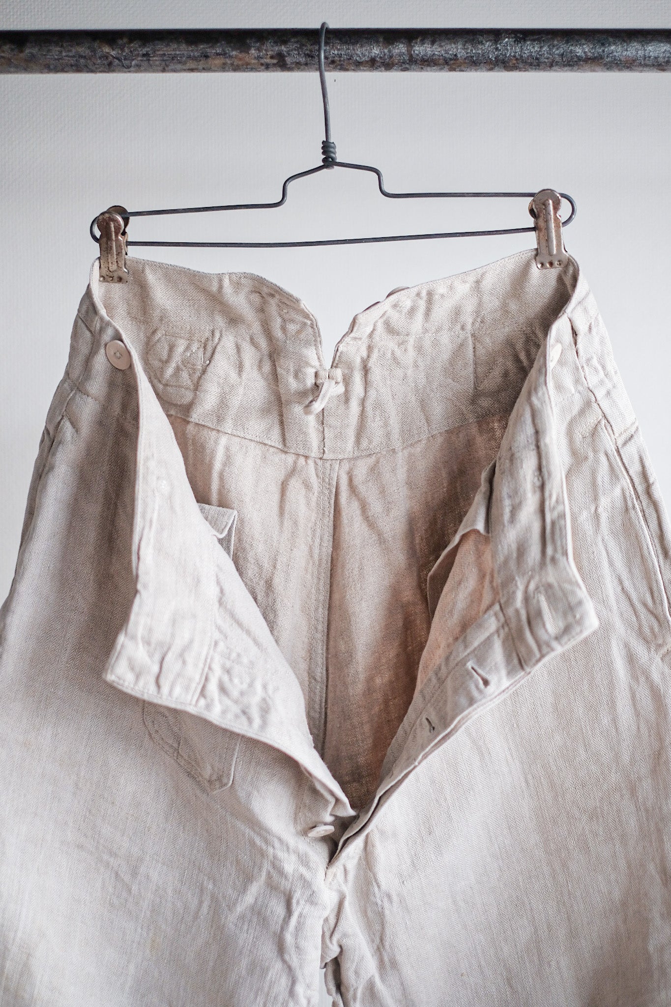 ［~40's］WW2 German Army Drillich HBT Linen Trousers
