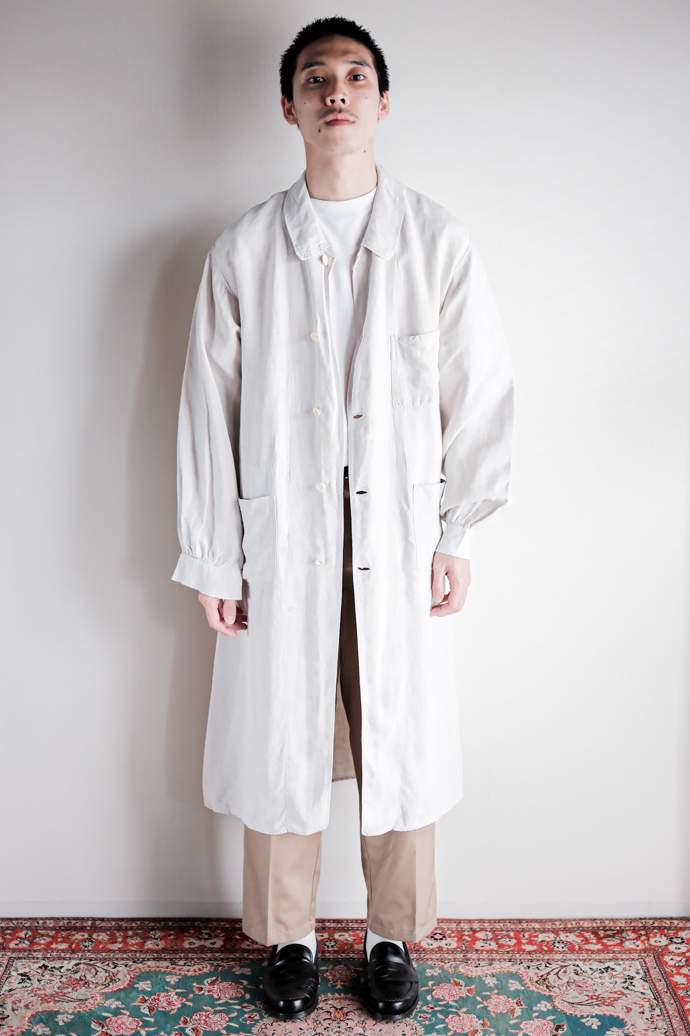 30's】French Vintage Linen Coat 