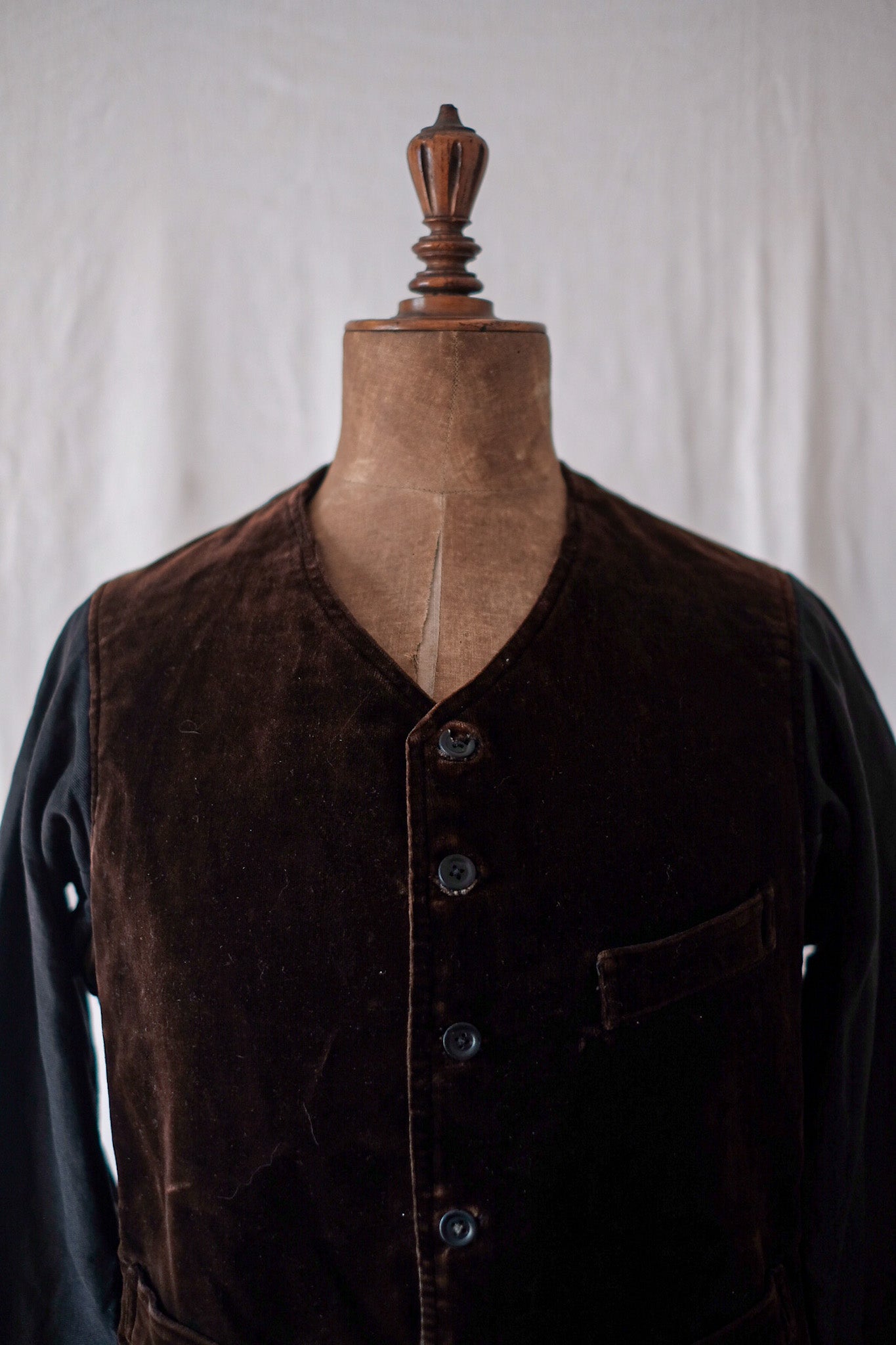 [〜30年代]法國復古棕色絲絨吉列夾克
