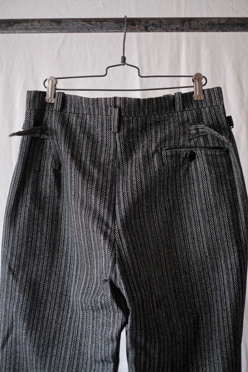 【~40's】French Vintage Wool Striped Work Pant