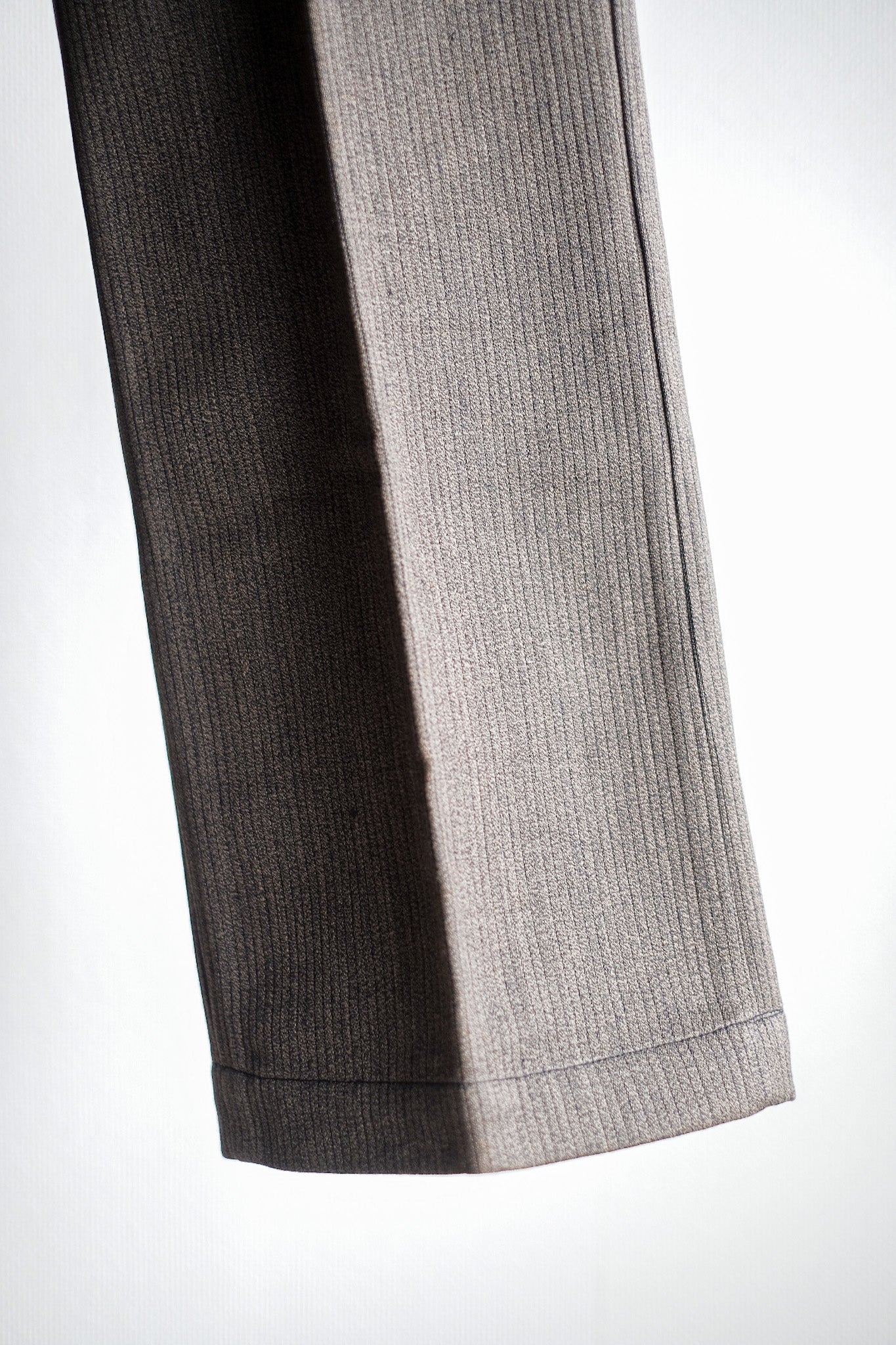 [〜40年代]法國復古棕色鹽和胡椒粉棉布褲“ Dead Stock”