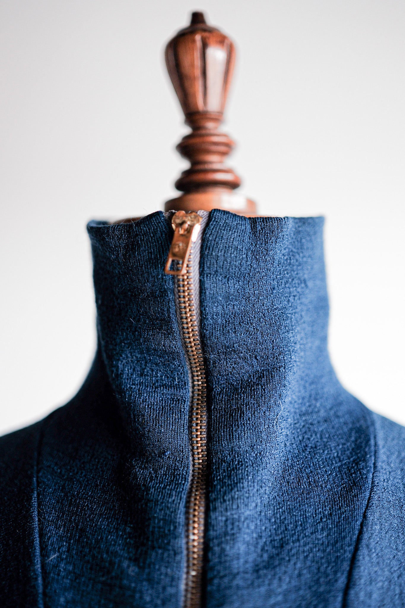 [~ 50's] French Vintage Full Full Wool Wool Printed Cardigan