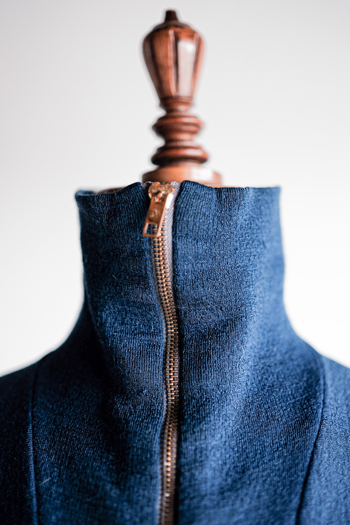 ［~50's］French Vintage Full Zip Wool Printed Cardigan