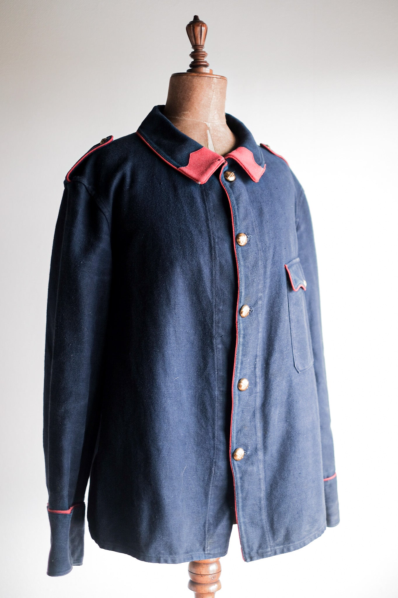 ［~30's］French Vintage Indigo Cotton Twill Firefighter Jacket