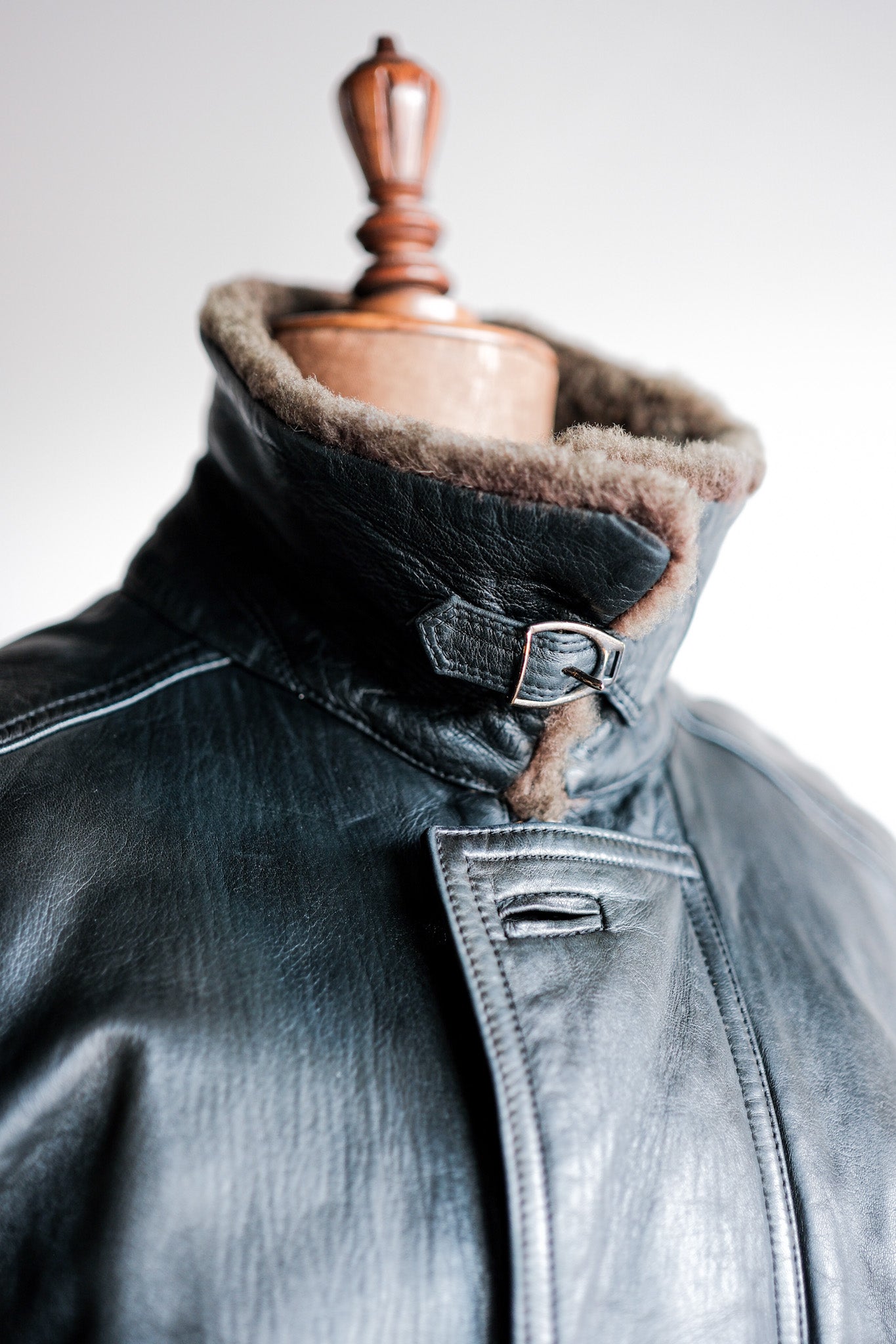 ［~80's］Old Gucci Leather Bomber Jacket Size.52