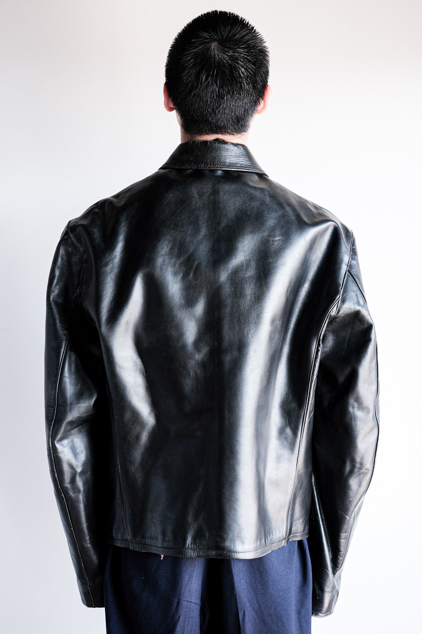 [~ 40's] French Vintage Horse Hide Leather Jacket