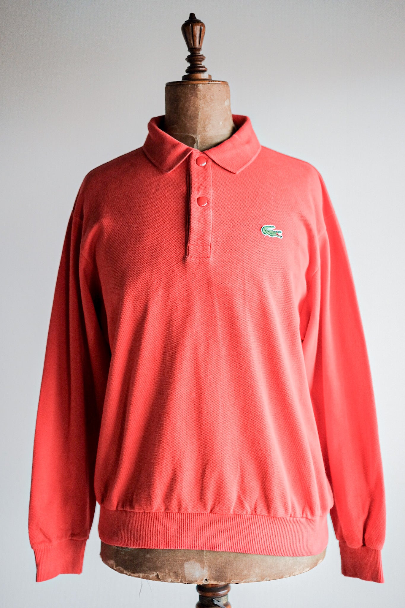 [〜70年代]顏料lacoste l/s polo運動衫尺寸。4“橙色”