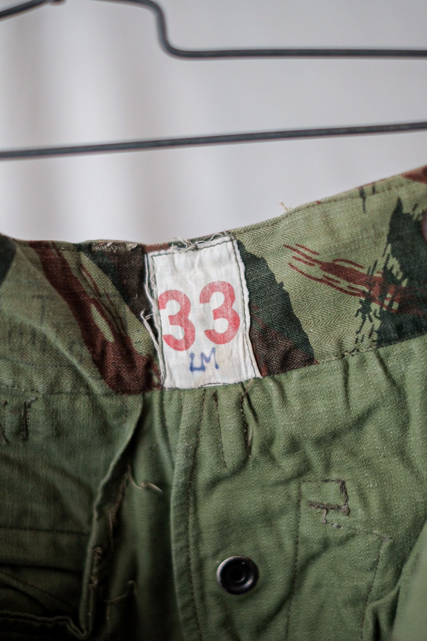 [~ 60's] French Army Lizard Camo Paratrooper กางเกงขนาด 33