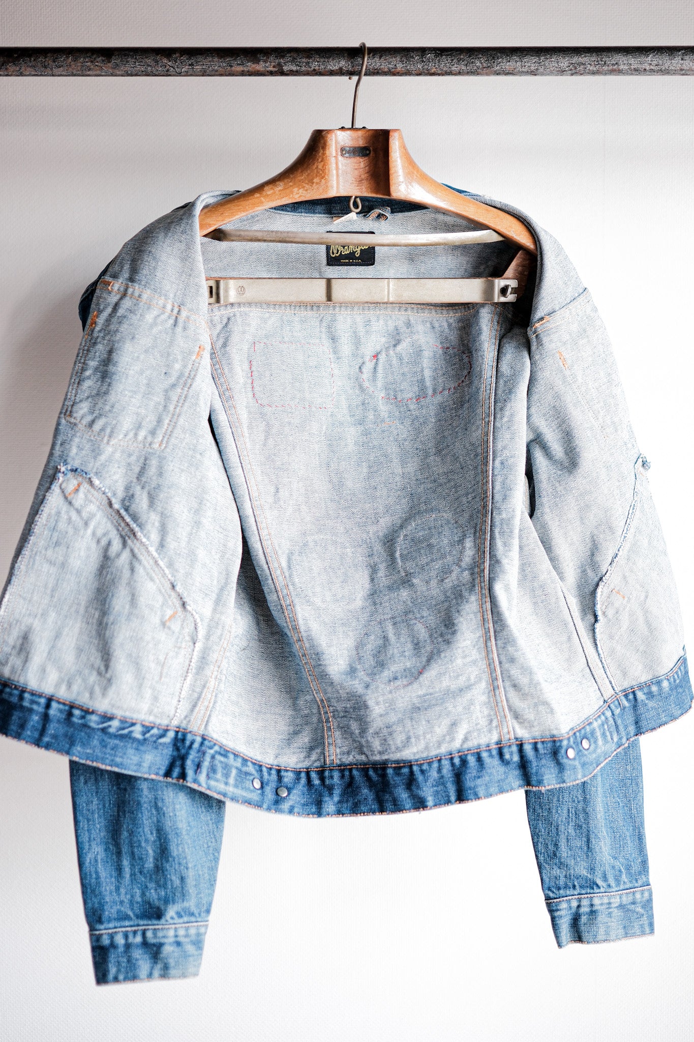 【~70's】Vintage Wrangler 124MJ Denim Jacket With Patches Size.44