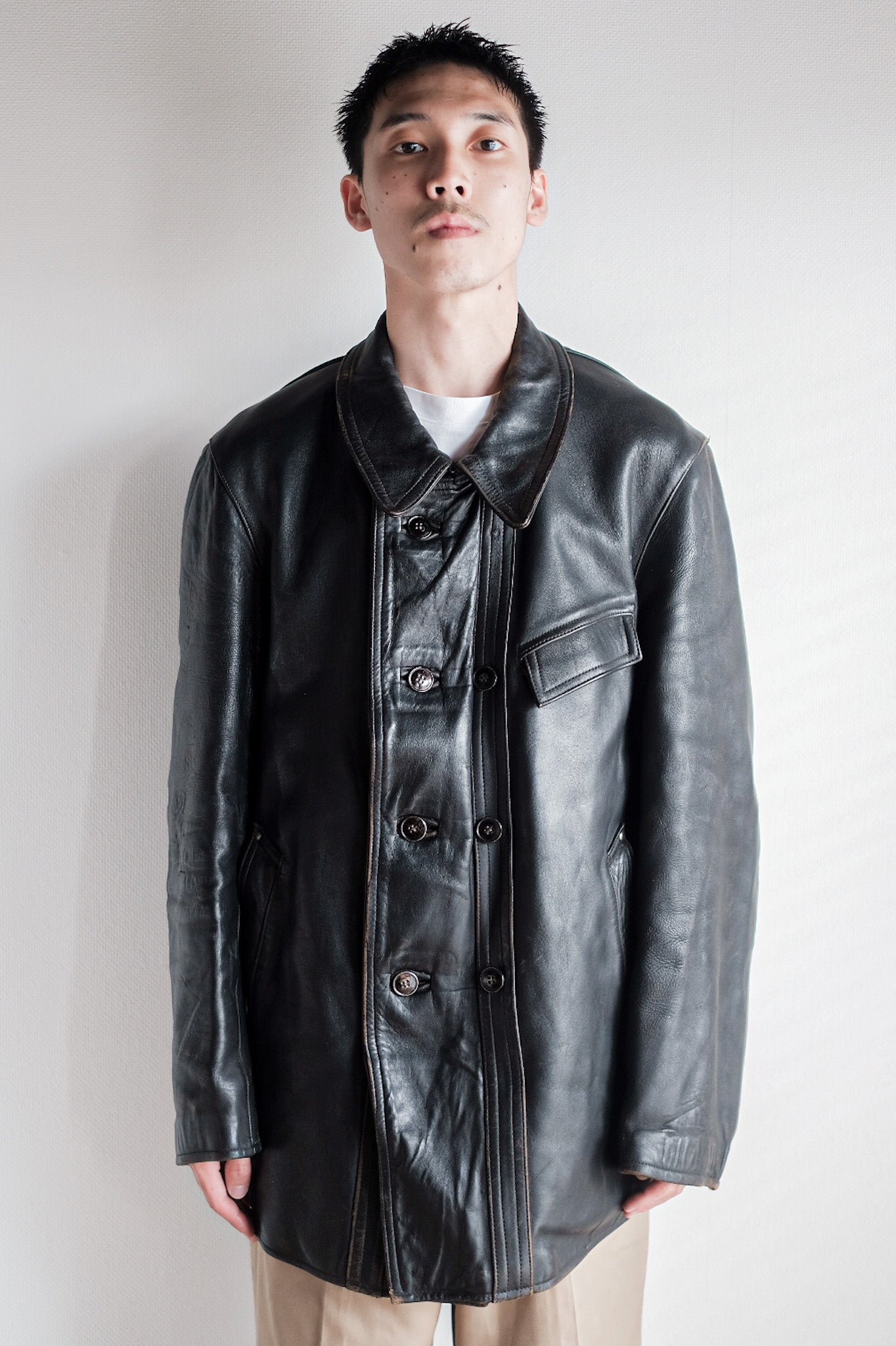 50's] French Vintage Le Corbusier Leather Work Jacket