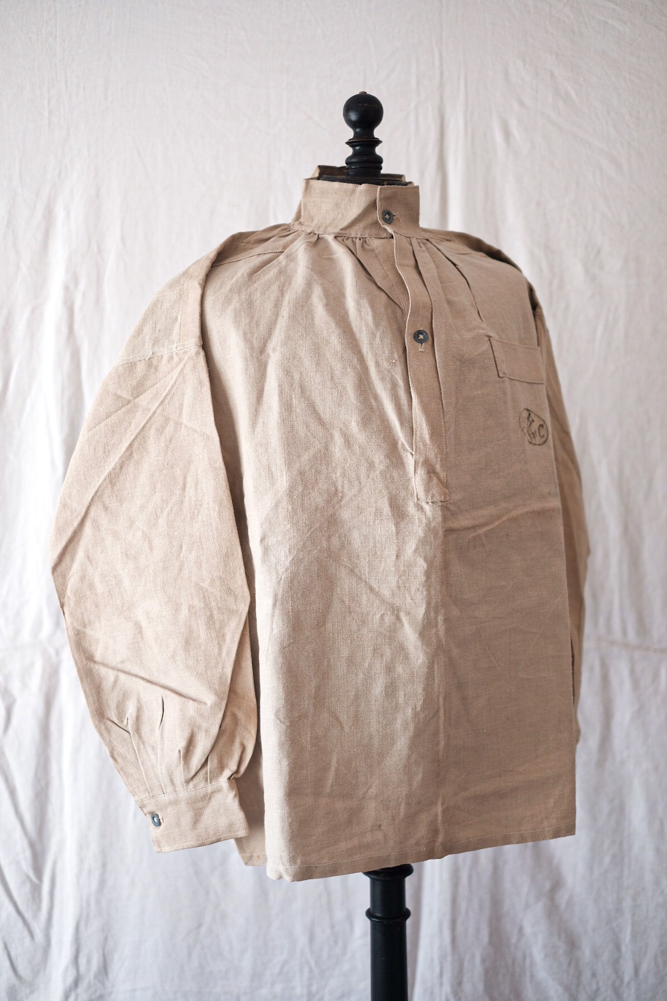 [~ 20's] Army French Bourgeron Linen Smock "Stock Dead"