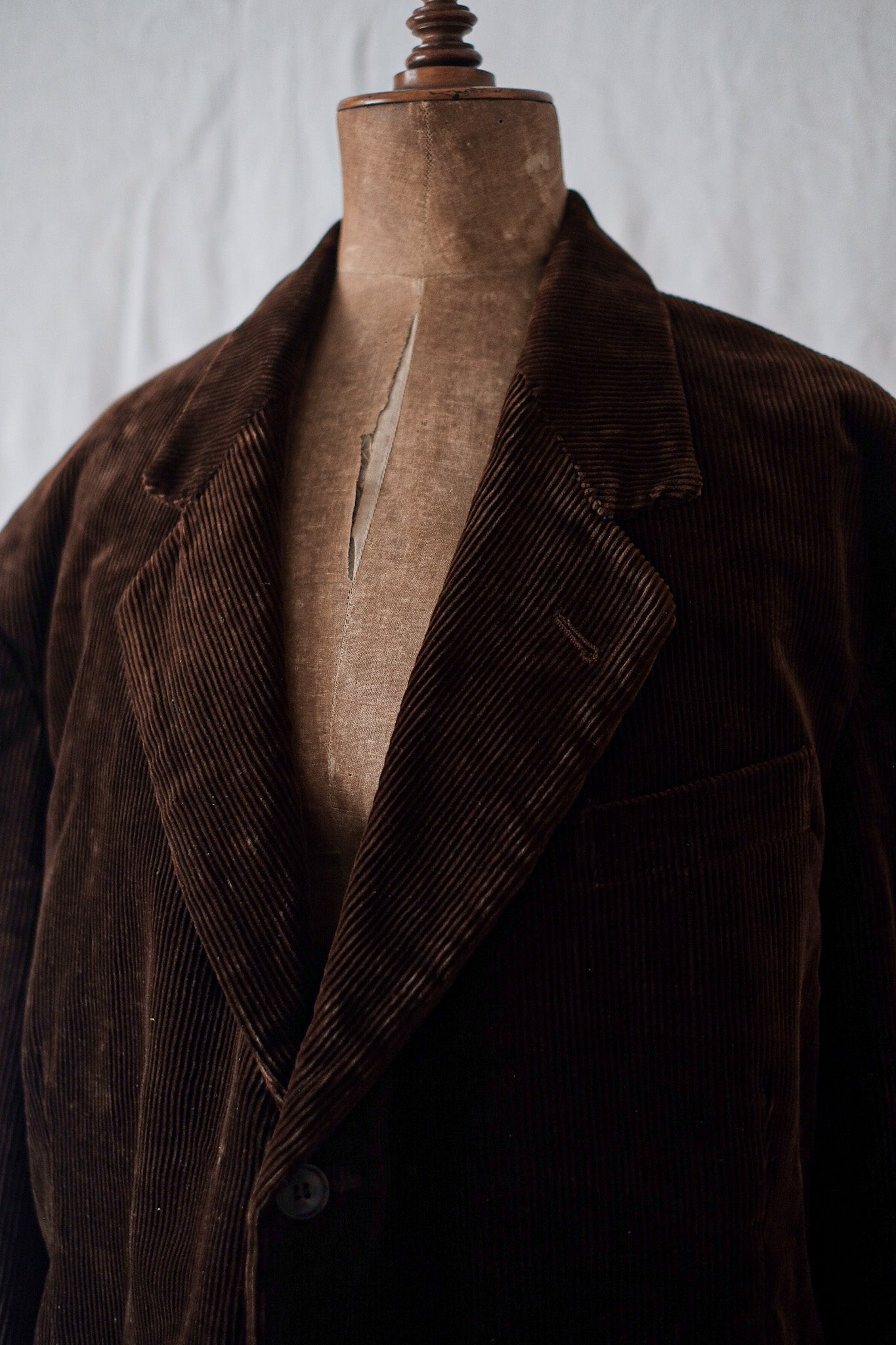 【~30's】French Vintage Brown Corduroy Lapel Work Jacket "Adolphe Lafont"