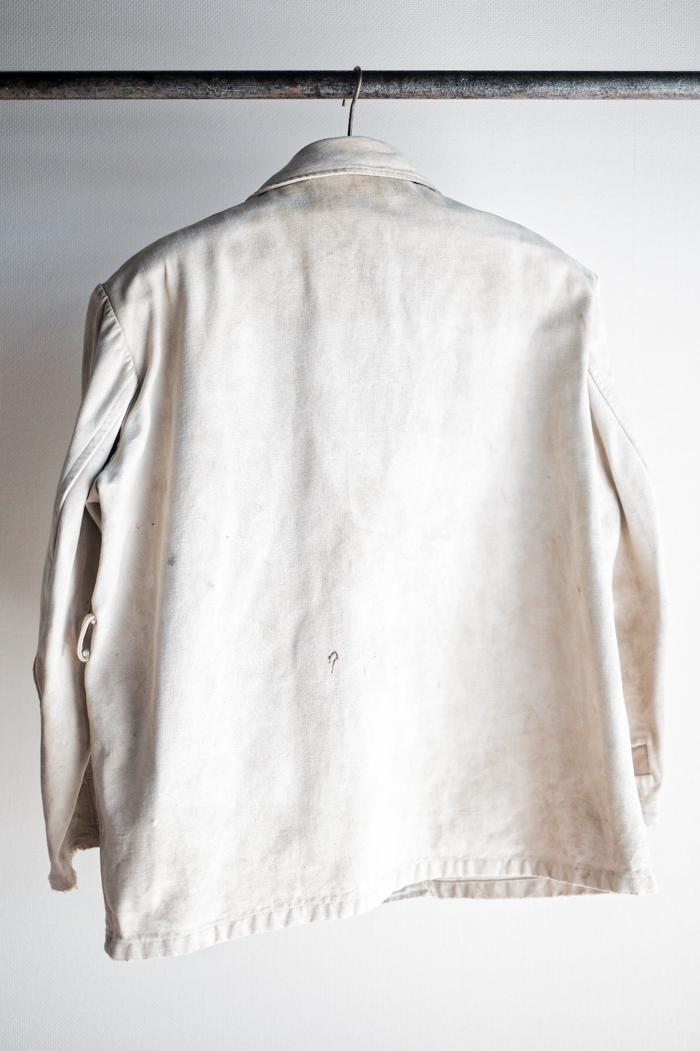 [~ 50's] Veste de travail en toile en coton blanc vintage français