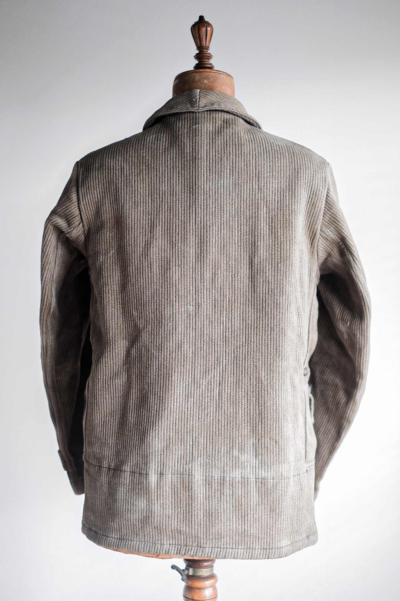 ［~40's］French Vintage Brown Salt & Pepper Cotton Pique Hunting Jacket