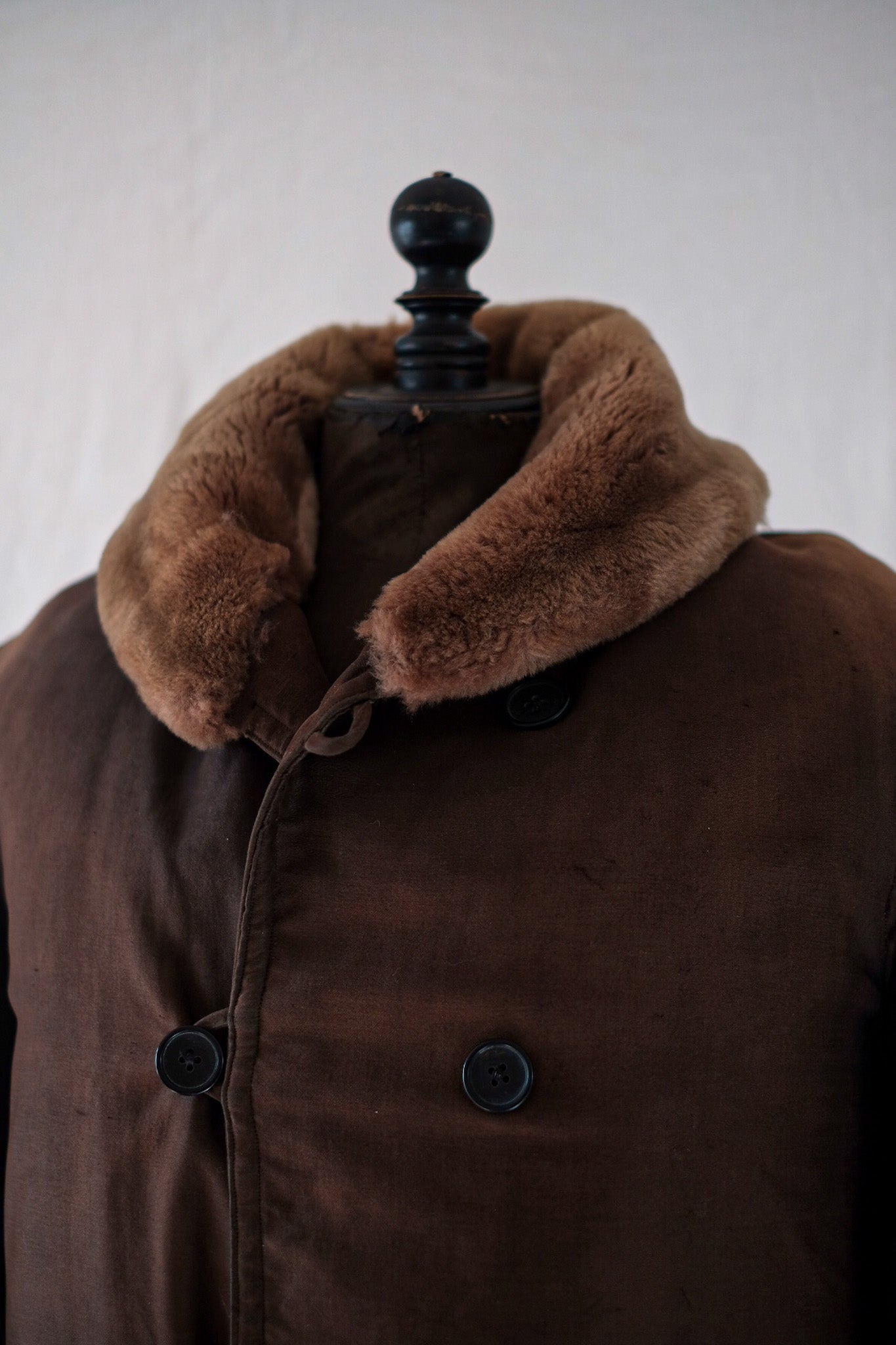 [〜40年代]加拿大復古棕色痣皮大衣