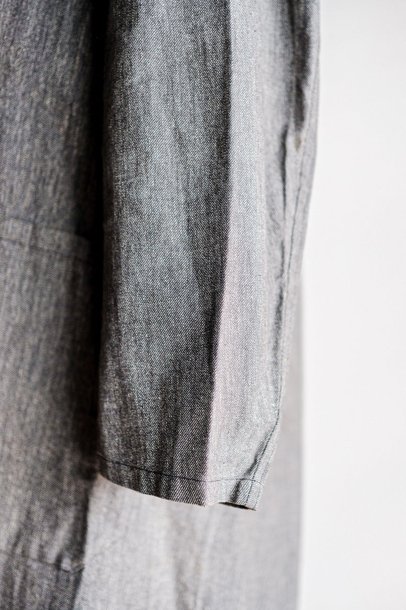 [~ 40's] French Vintage Black Chambray Atelier Coat "Dead Stock"