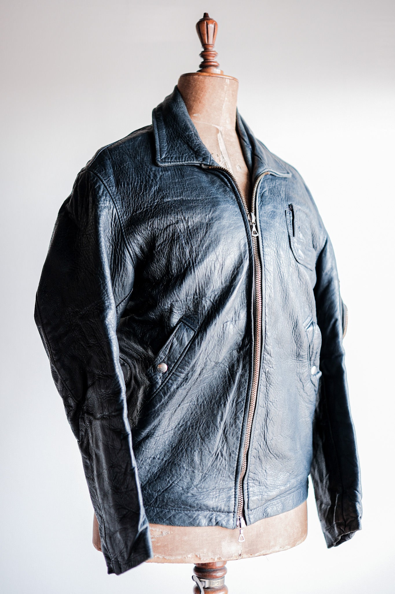 【~70's】French Air Force Pilot Leather Jacket