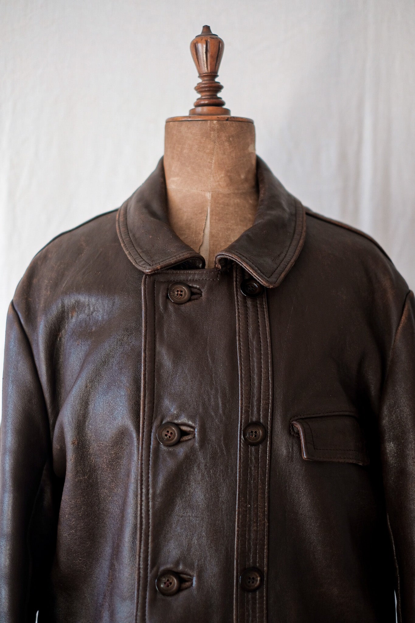 60's】French Vintage Le Corbusier Leather Work Jacket