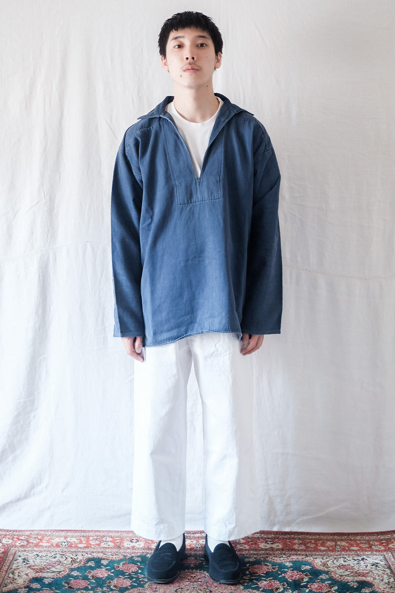 50's] French Vintage Blue Moleskin Fisherman Smock – VIEUX ET NOUVEAU