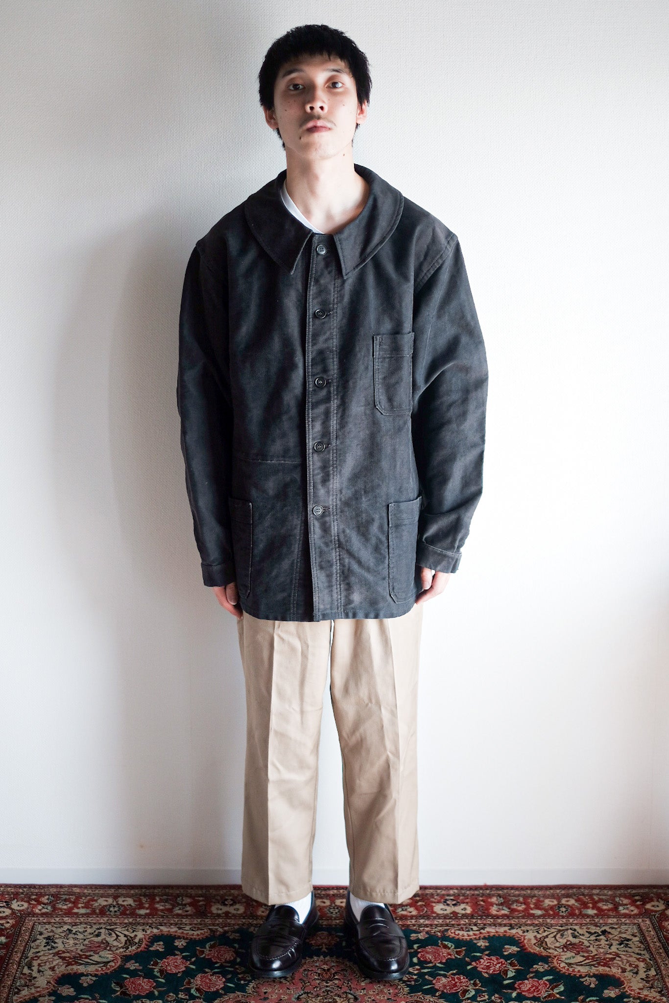 ［~50's］French Vintage Black Moleskin Work Jacket