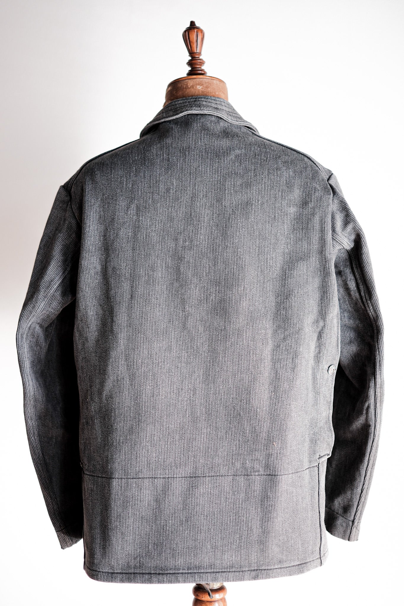 [~ 60 년대] 프랑스 빈티지 그레이 코튼 피크 사냥 재킷
