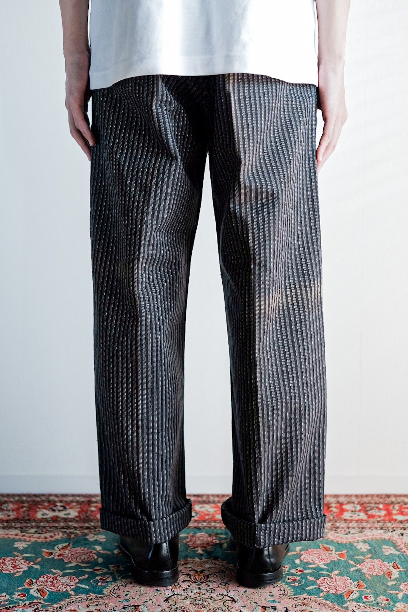 ［~40's］French Vintage Cotton Striped Work Pants "Dead Stock"