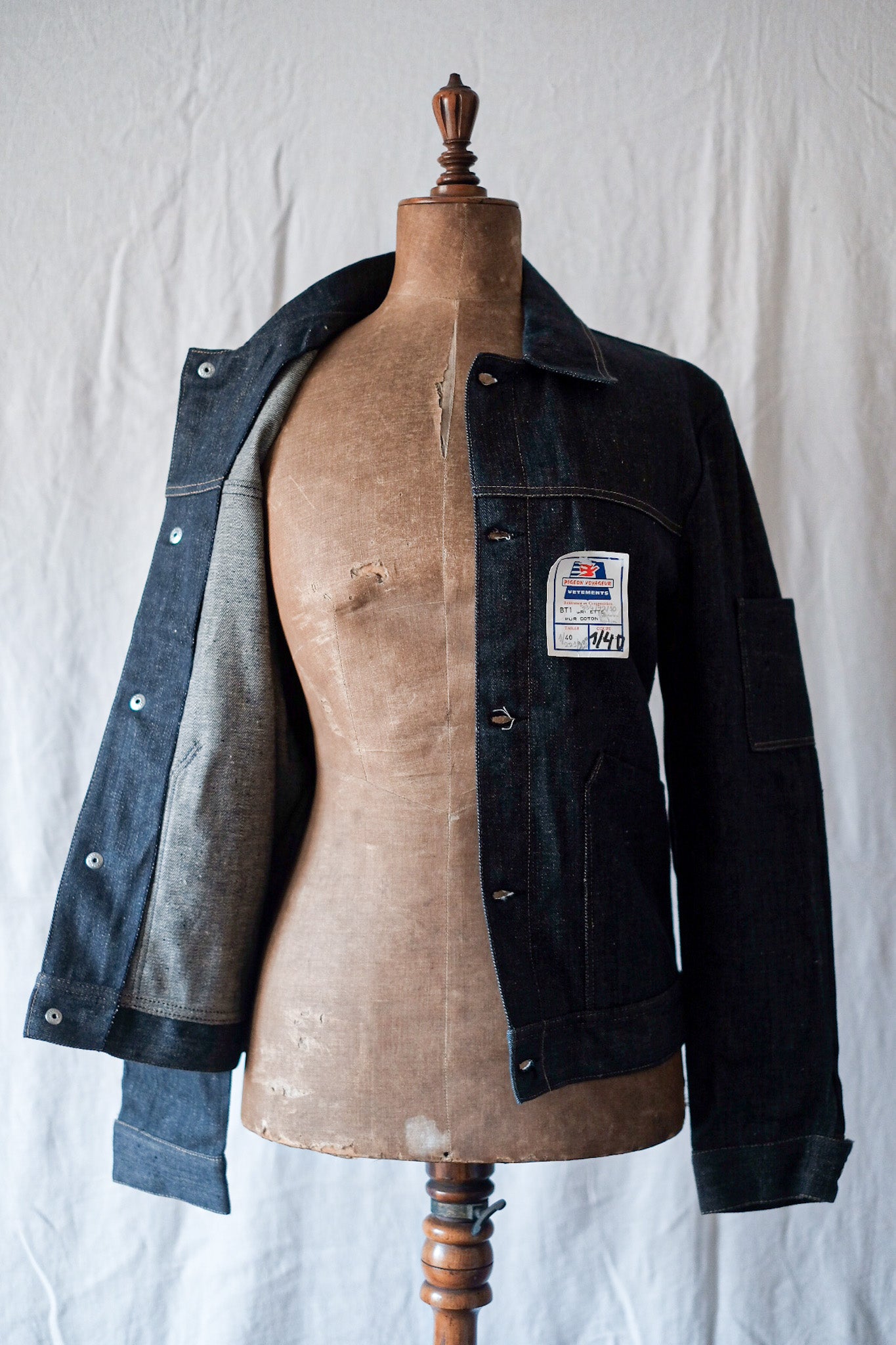 [〜60年代]法國復古牛仔布工作夾克“ Dead Stock”