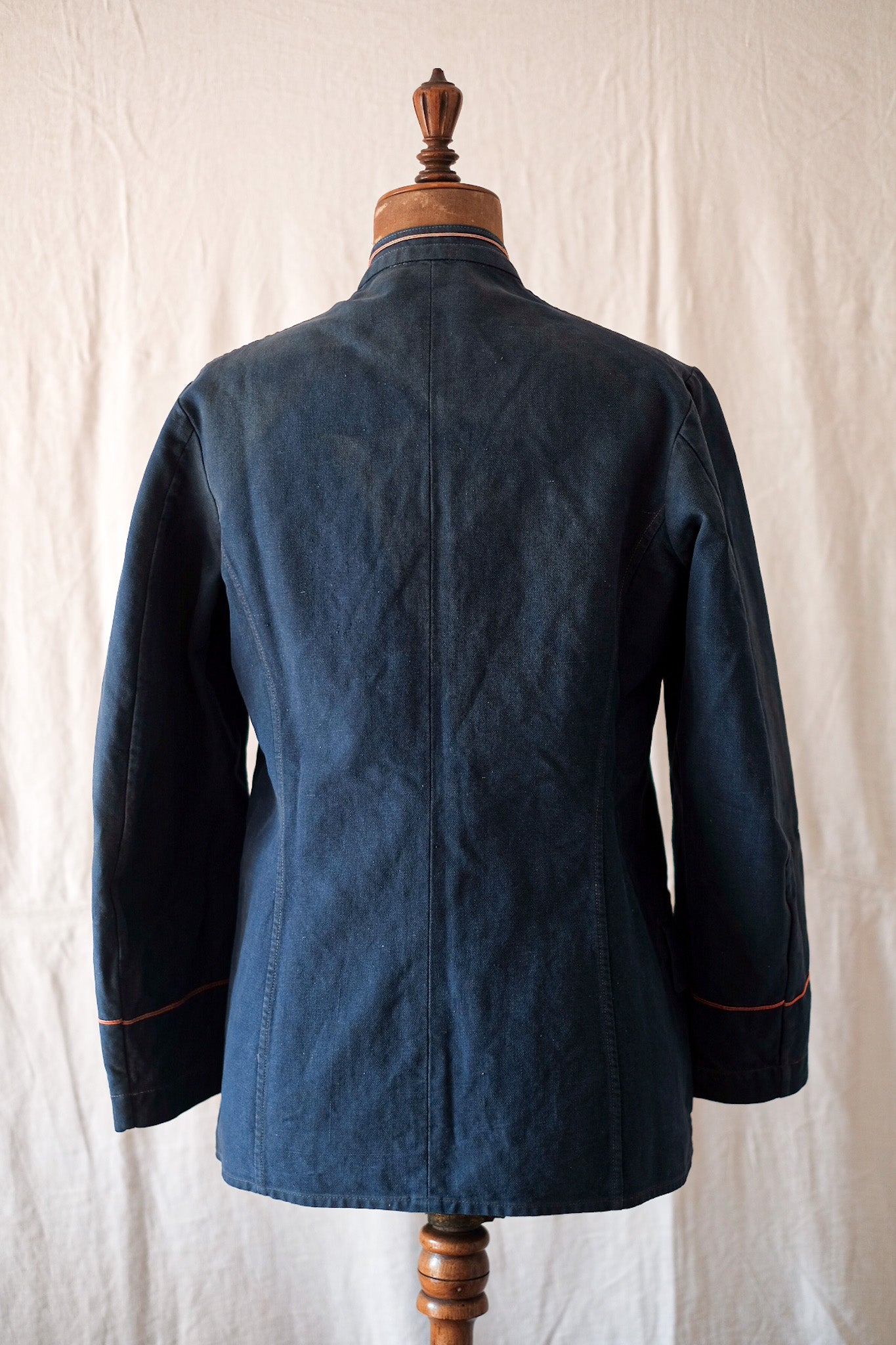 [~ 30's] French Vintage Indigo Cotton Twill Fireman Jacket