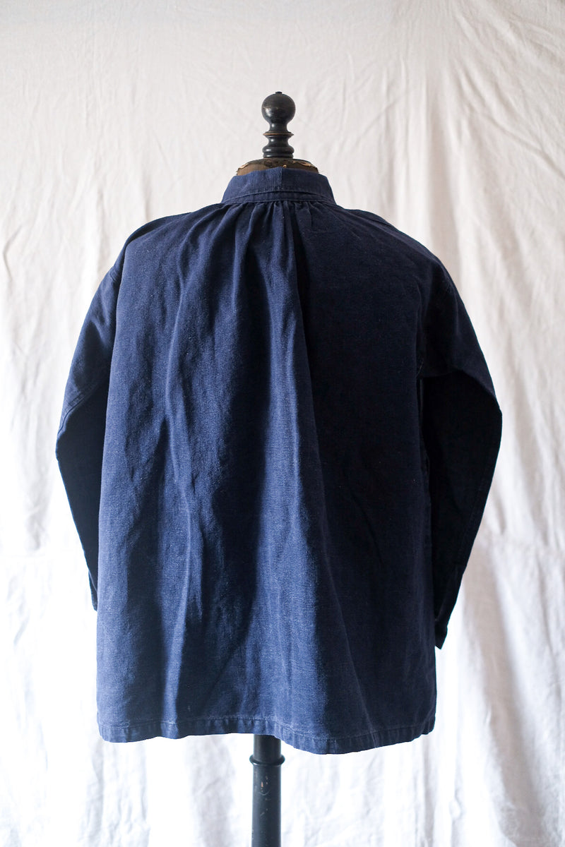【~40's】French Vintage Indigo Cotton Smock Biaude