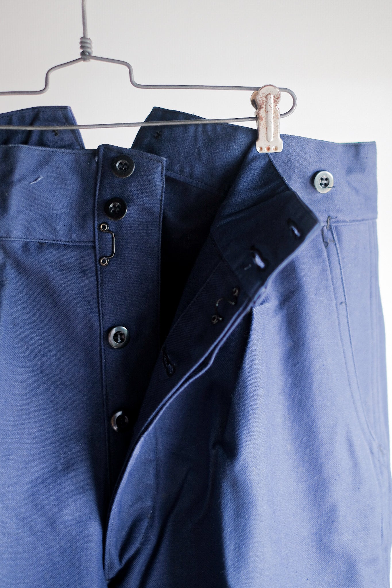 ［~40's］French Vintage Blue Cotton Twill Work Pants "Dead Stock"