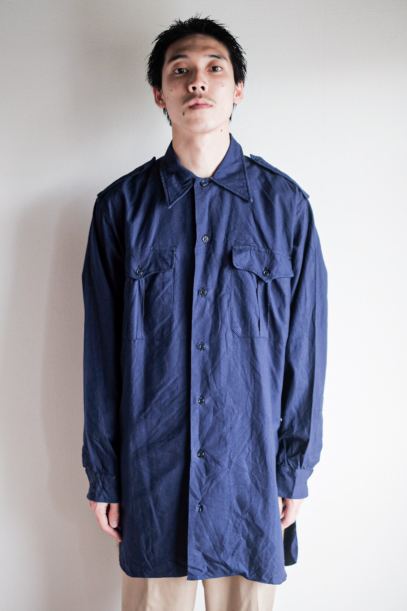 ［~50's］French Air Force Indigo Metis Shirt "Dead Stock"