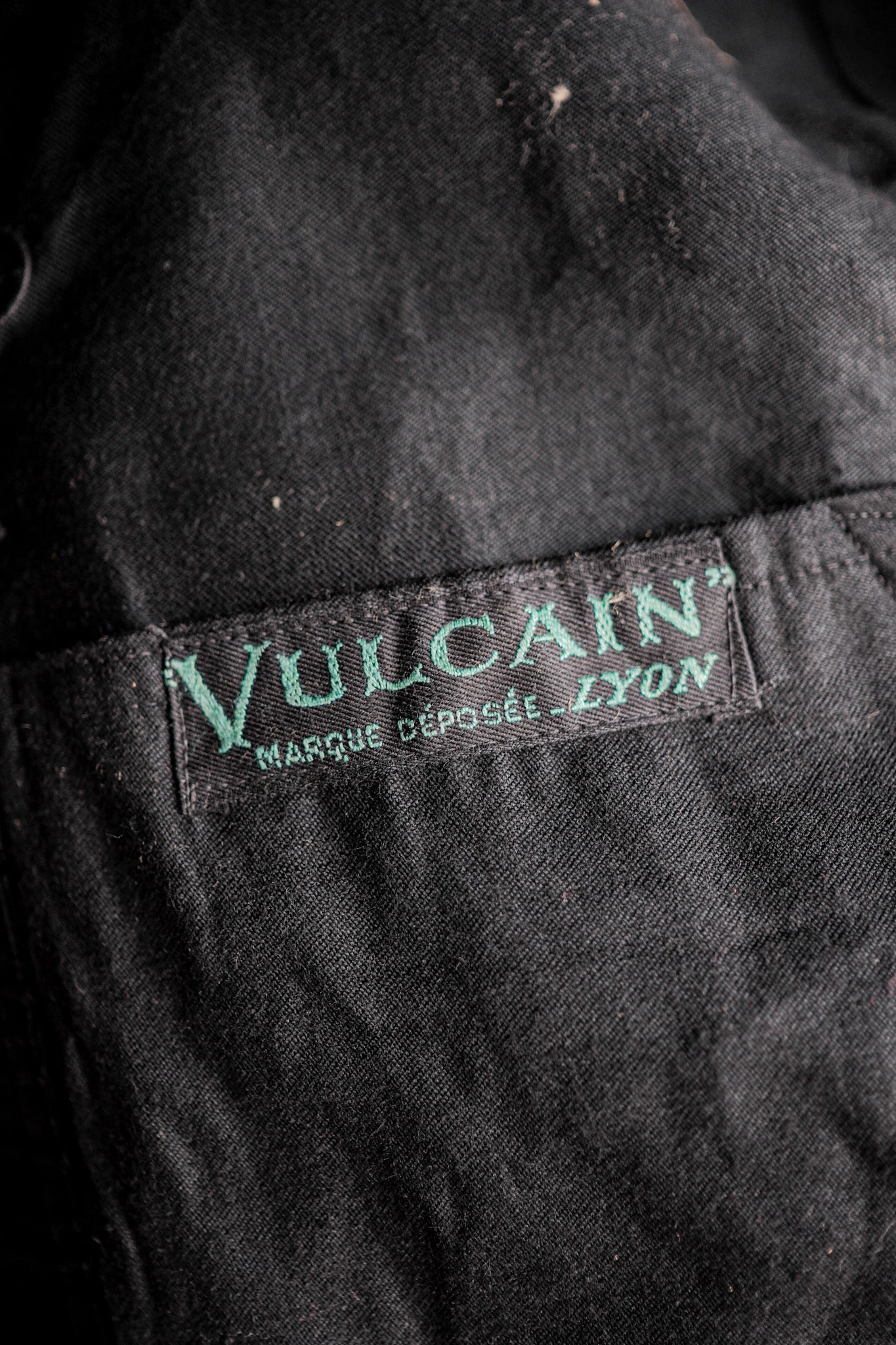 ［~40's］French Vintage Black Light Moleskin Work Jacket "Vulcain" "Dead Stock"