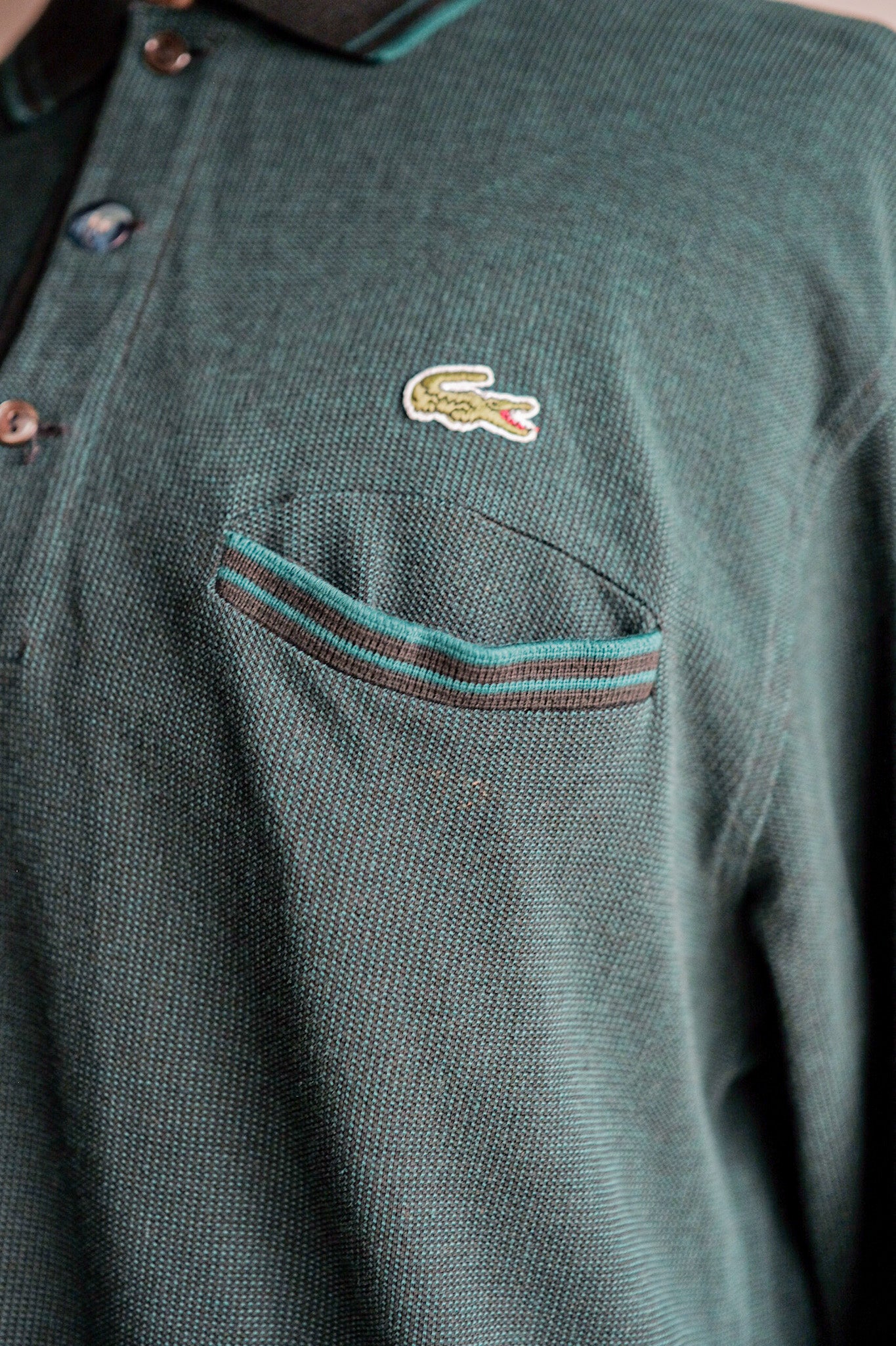 ［~80's］CHEMISE LACOSTE L/S Polo Shirt Size.5 "Multi Color"