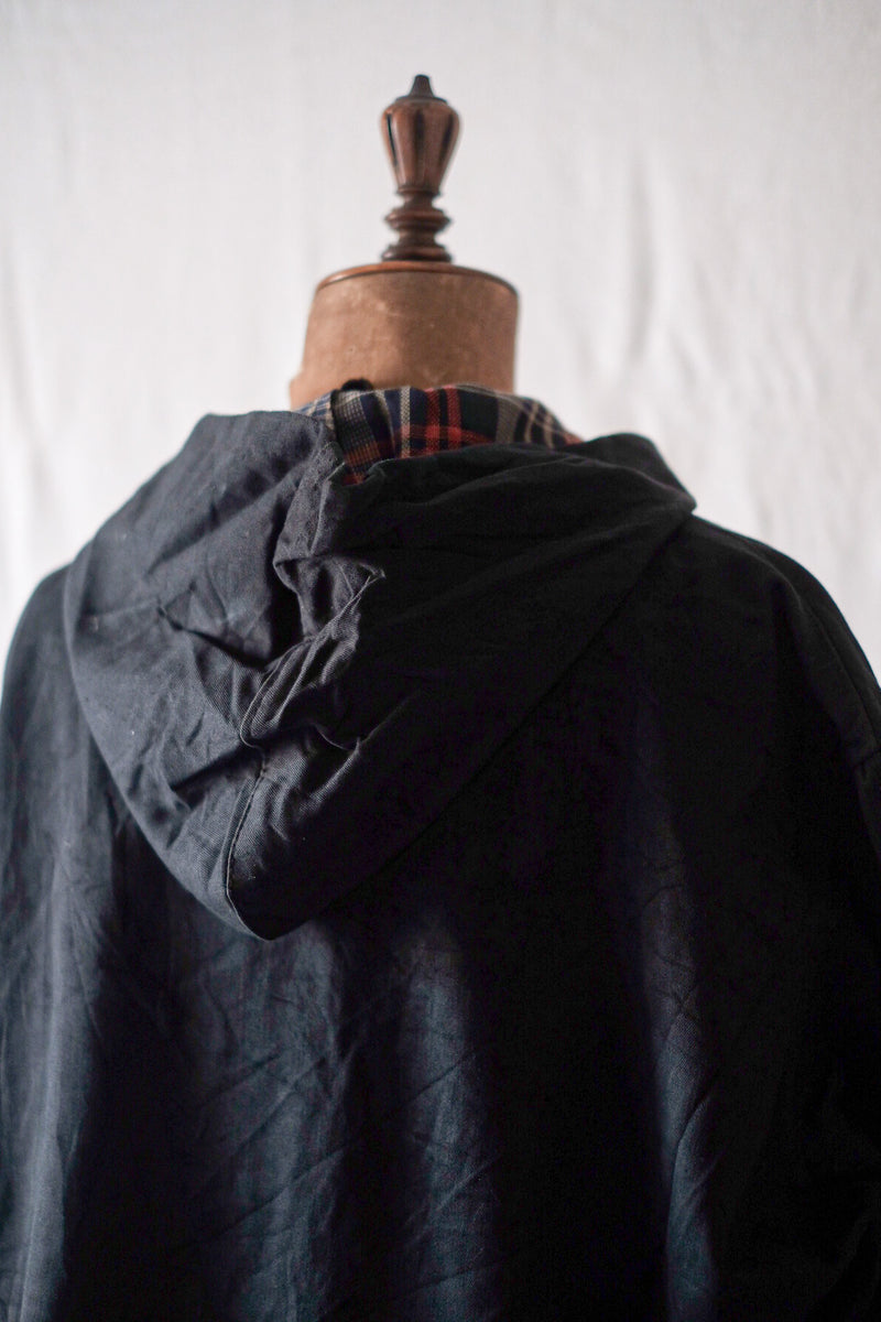 [~ 40's] British Vintage Black Cotton Anorak
