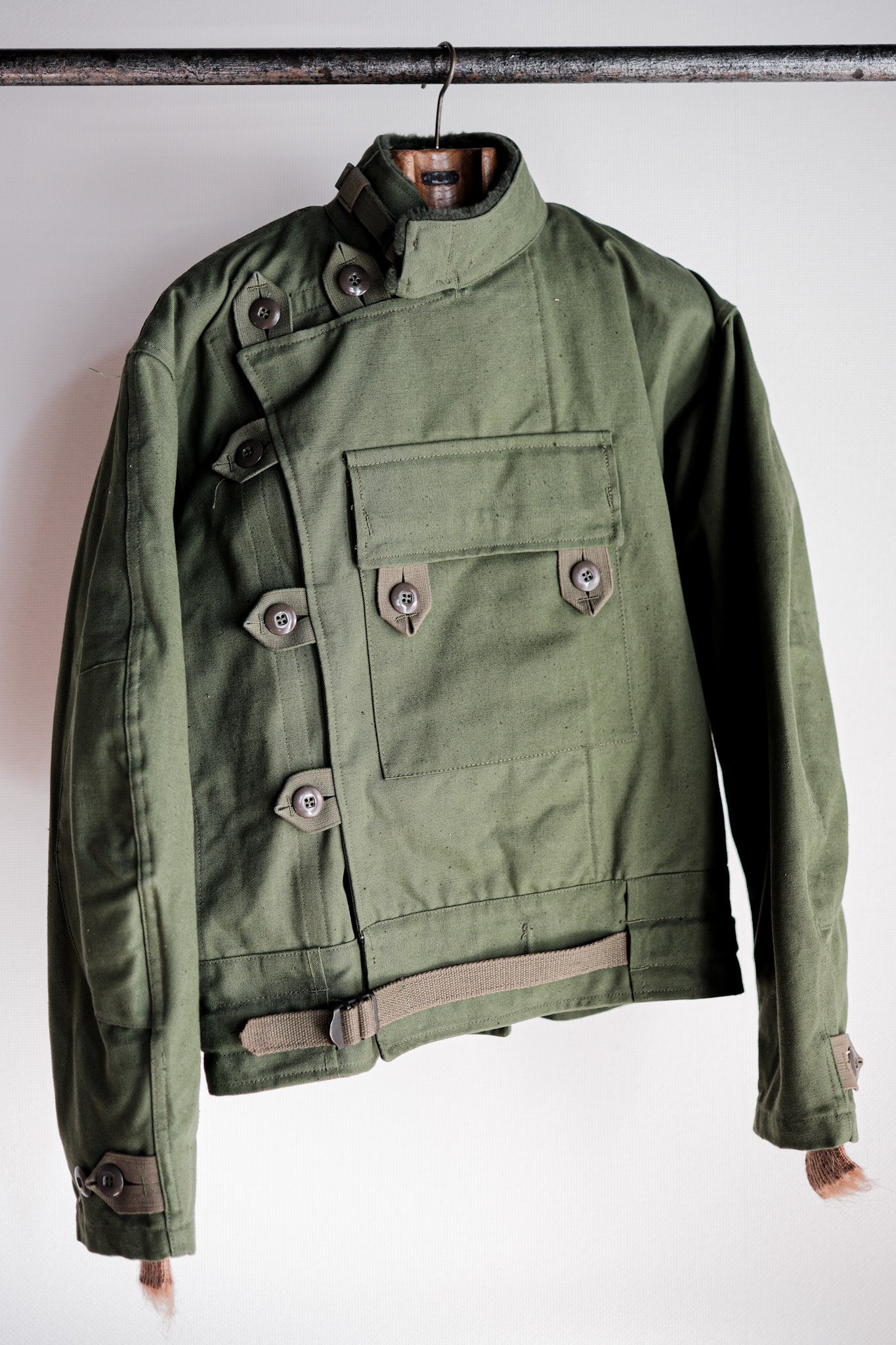 [~ 60's] Sweedish Army Dispatch Rider Motorcycle Jacket with Liner Size.c48 "DEAD STOCK"
