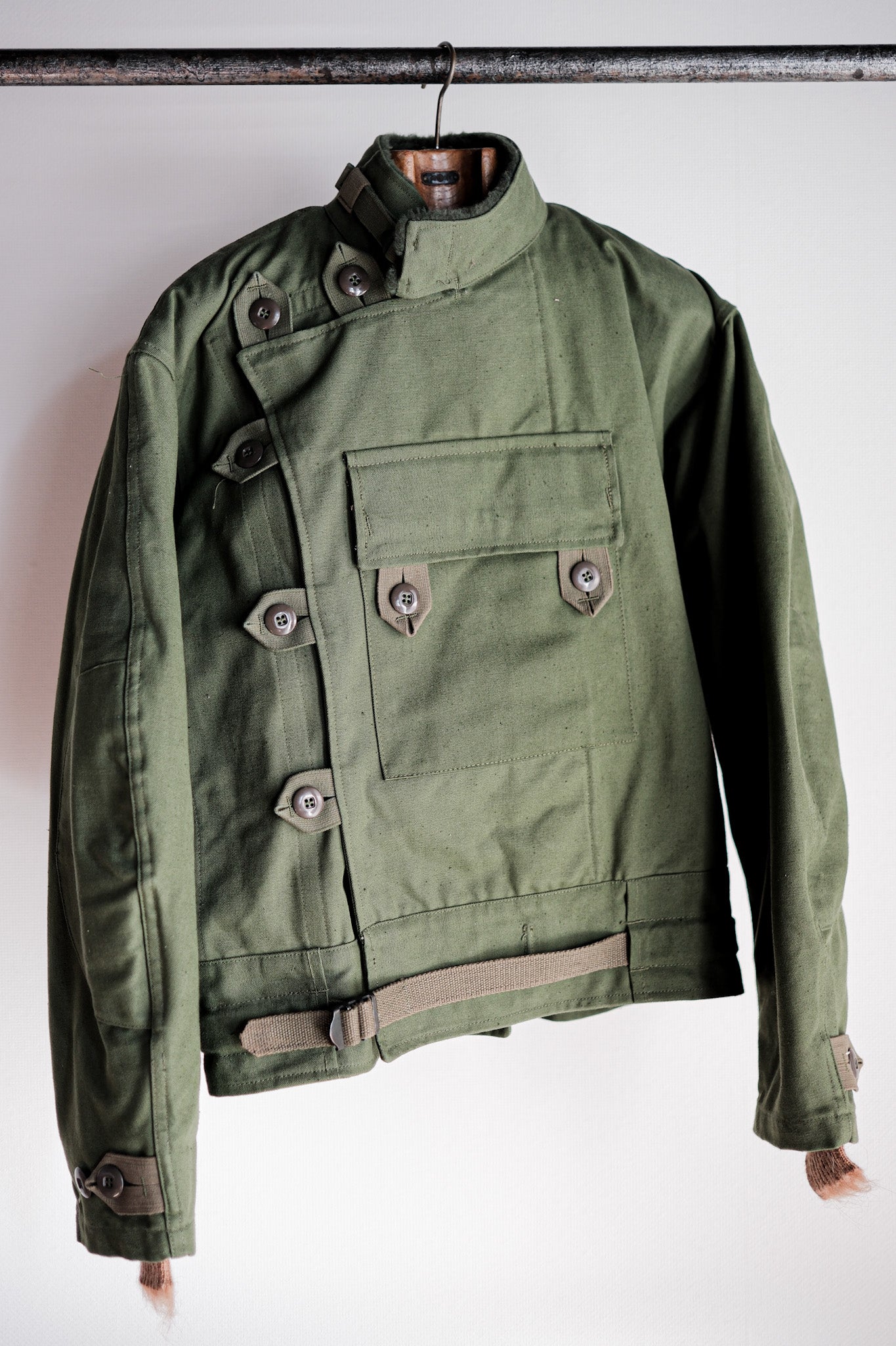 【~60's】Swedish Army Dispatch Rider Motorcycle Jacket With Liner Size.C48 "Dead Stock"