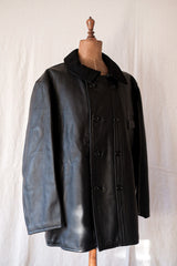 [~ 50's] แจ็คเก็ตหนัง LE Corbusier Vintage French Vintage "Collar Wool" "Dead Stock"
