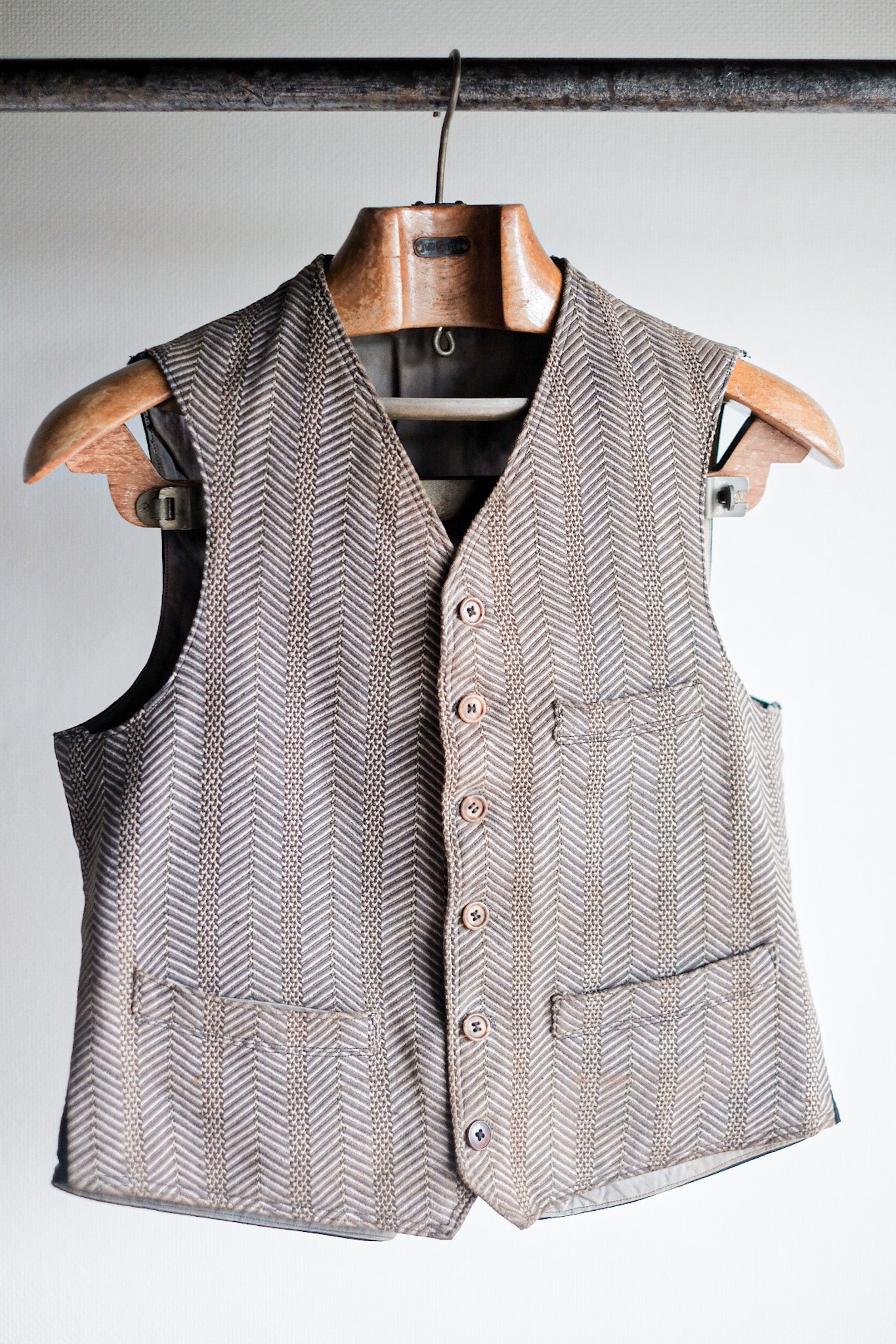 ［~30's］French Vintage HBT Wool Work Gilet